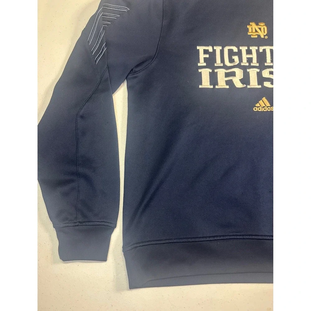 Adidas Notre Dame Fighting Irish ClimaWarm Navy Blue Sweatshirt Mens Medium